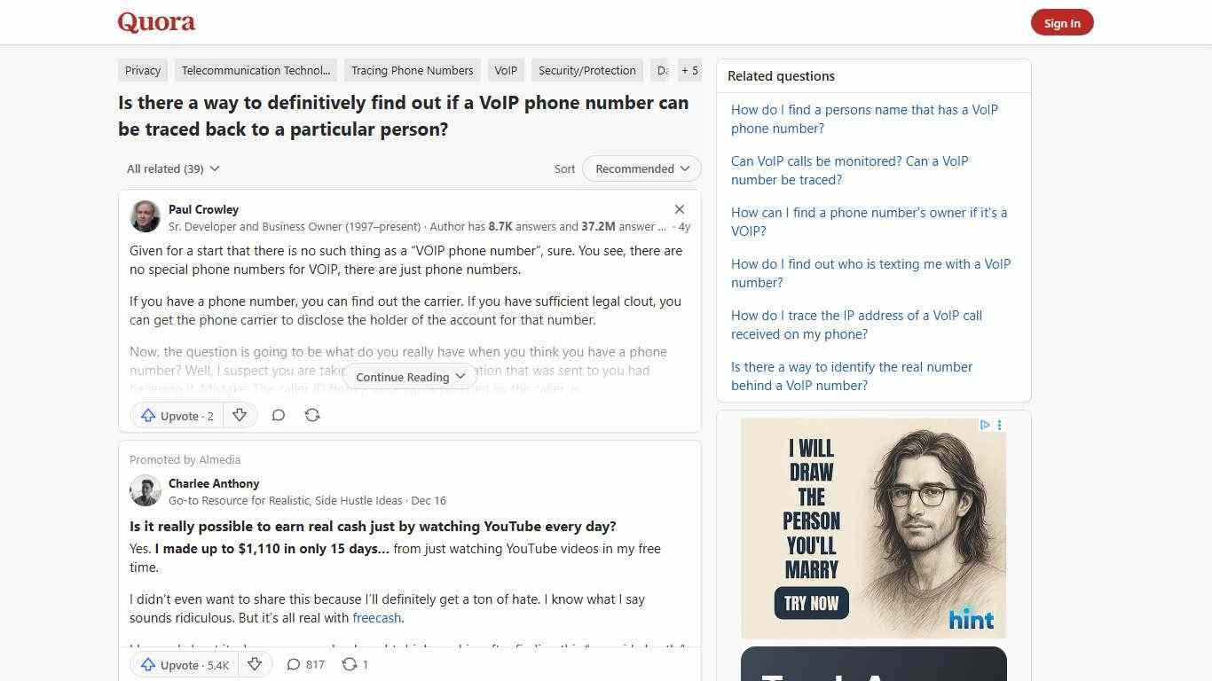 Is there a way to definitively find out if a VoIP phone number can be traced back to a particular person? - Quora